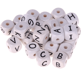 Geprägte Buchstabenwürfel in 10 mm - weiß