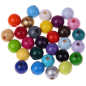 Wooden beads in 8 mm: 8 pieces/package