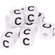 500 Kunststoff-Buchstabenwürfel in 10 mm – weiß : C
