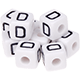 500 Kunststoff-Buchstabenwürfel in 10 mm – weiß : D