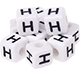 500 Kunststoff-Buchstabenwürfel in 10 mm – weiß : H