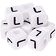 500 plastic letter cubes in 10 mm – white : L