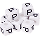 500 Kunststoff-Buchstabenwürfel in 10 mm – weiß : P
