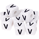 500 plastic letter cubes in 10 mm – white : V