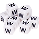 500 Kunststoff-Buchstabenwürfel in 10 mm – weiß : W