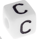 Kunststoff-Buchstabenwürfel in 10 mm – weiß, nach Wahl : C