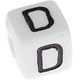 Kunststoff-Buchstabenwürfel in 10 mm – weiß, nach Wahl : D