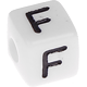 Kunststoff-Buchstabenwürfel in 10 mm – weiß, nach Wahl : F