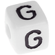 Kunststoff-Buchstabenwürfel in 10 mm – weiß, nach Wahl : G