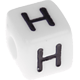 Kunststoff-Buchstabenwürfel in 10 mm – weiß, nach Wahl : H