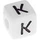 Kunststoff-Buchstabenwürfel in 10 mm – weiß, nach Wahl : K