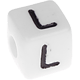 Kunststoff-Buchstabenwürfel in 10 mm – weiß, nach Wahl : L