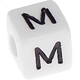 Kunststoff-Buchstabenwürfel in 10 mm – weiß, nach Wahl : M