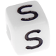 Kunststoff-Buchstabenwürfel in 10 mm – weiß, nach Wahl : S