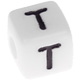 Kunststoff-Buchstabenwürfel in 10 mm – weiß, nach Wahl : T