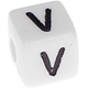 Kunststoff-Buchstabenwürfel in 10 mm – weiß, nach Wahl : V