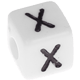 Kunststoff-Buchstabenwürfel in 10 mm – weiß, nach Wahl : X