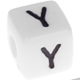 Kunststoff-Buchstabenwürfel in 10 mm – weiß, nach Wahl : Y