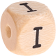 Embossed letter cubes in 10 mm – natural : I