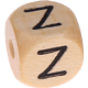 Embossed letter cubes in 10 mm – natural : Z