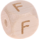Lasergravierte Buchstabenwürfel in 10 mm – roh : F