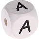 Geprägte Buchstabenwürfel in 10 mm - weiß : A