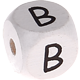 Geprägte Buchstabenwürfel in 10 mm - weiß : B