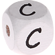 Geprägte Buchstabenwürfel in 10 mm - weiß : C