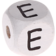Geprägte Buchstabenwürfel in 10 mm - weiß : E