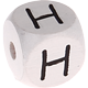 Geprägte Buchstabenwürfel in 10 mm - weiß : H