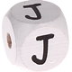 Geprägte Buchstabenwürfel in 10 mm - weiß : J