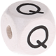 Geprägte Buchstabenwürfel in 10 mm - weiß : Q