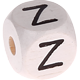 Geprägte Buchstabenwürfel in 10 mm - weiß : Z