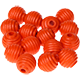 Rillenperlen in 10 mm: 30 Stück/Packung : Orange