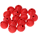 Rillenperlen in 10 mm: 5 Stück/Packung : Rot