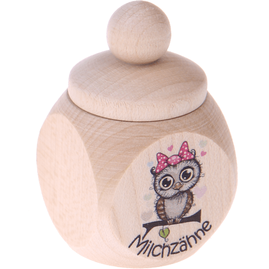 Milk tooth can: owl, girl